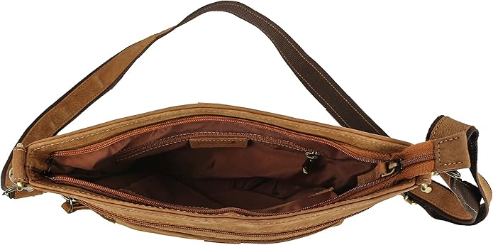 Vintage Small Genuine leather Multi Pocket Shoulder Purse Women's Crossbody Handbags satchel